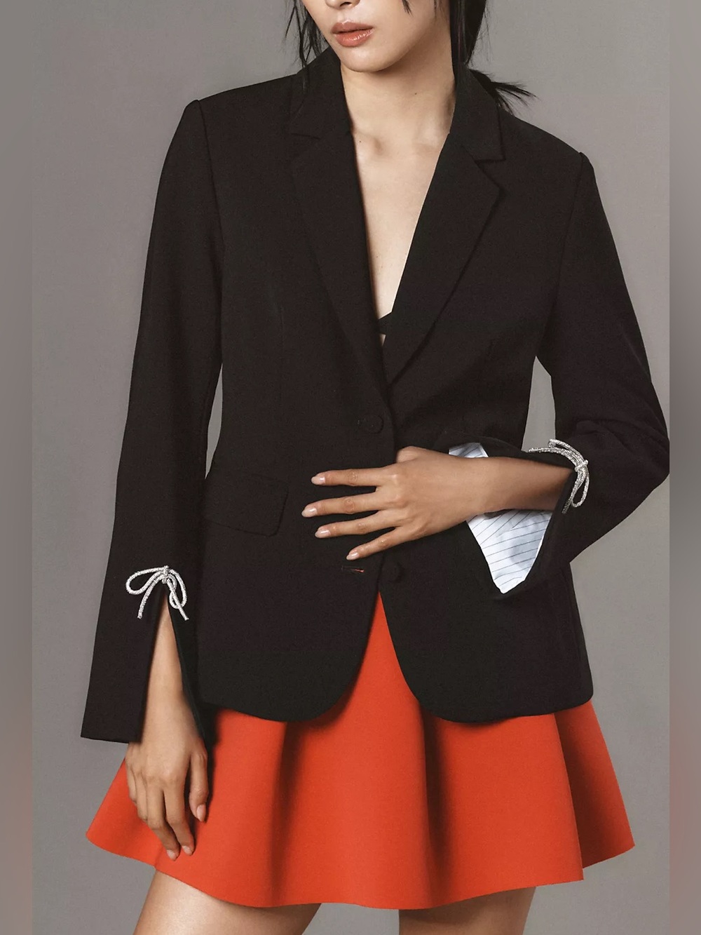 Anthropologie Dolan Left Coast Crystal Bow Blazer